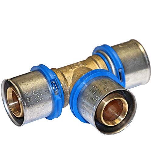 EasyPRESS Pressfitting T-Stück DVGW für Mehrschichtverbundrohr u. PE-RT (Pressprofil: TH - Kontur) T-Stück in (32 mm) von MagicSan EasyPRESS