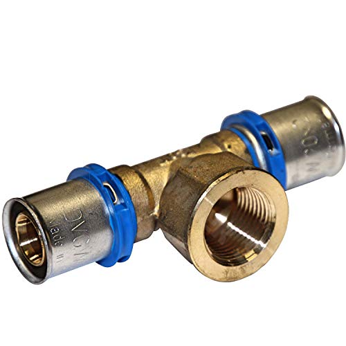 EasyPRESS Pressfitting T-Stück Übergang IG DVGW für Mehrschichtverbundrohr u. PE-RT (Pressprofil: TH - Kontur) T-Stück Übergang IG in (26 x 1/2" x 26) von MagicSan EasyPRESS