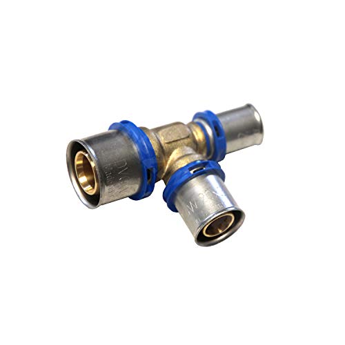 EasyPRESS Pressfitting T-Stück reduziert DVGW für Mehrschichtverbundrohr u. PE-RT (Pressprofil: TH - Kontur) T-Stück reduziert in (20 x 20 x 16 mm) von MagicSan EasyPRESS