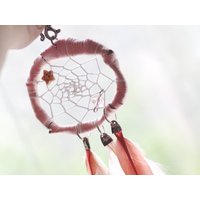 Rose Kinderzimmer Traum Catcher_Wall Hanging_Flamingo Mädchen Dreamcatcher_For Kleines Girl_Pink Hingucker Kids_Princess Dream_Bohemian Baby von MagicSolarWind