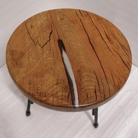 Wunderschöner Runder Kaffeetisch | 50 cm Aus Berg-Ulme Und Klarem Epoxidharz. L_K_23 Wunderschöner Runder Kaffeetisch | 50 cm Aus Berg-Ulme Und Klarem Epoxidharz. L_K_23 von Magicandwood