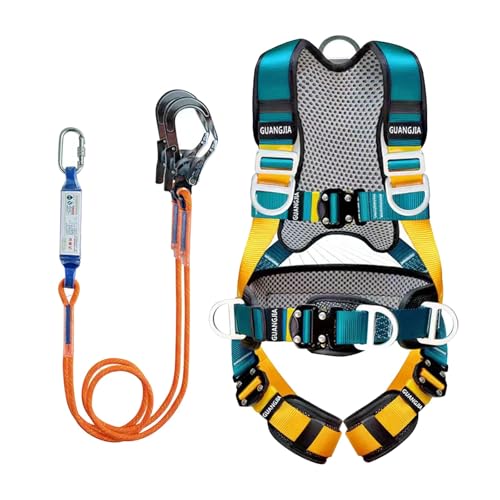 Magicbox Fallschutz Auffanggurt mit Verdickte Lendenwirbelstütze für Outdoor Baumklettern Bergsteigen Rettungsdienst Fallschutz Auffanggurt Absturzsicherung Sicherheitsgurt Set von Magicbox
