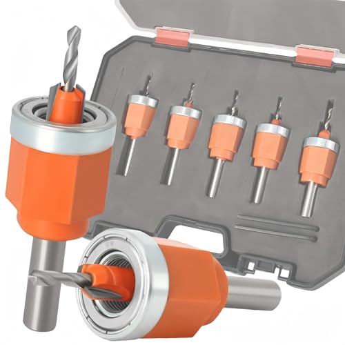 Magicbox Kegelsenker-Bohrer mit Senker Set 5 Stück, Senkbohrer für Holz & Metall,Präzisions Bohrsenker mit Tiefenanschlag inkl. Sechskantschaft & Vorbohrer, Senkbohrer Set Magicbox Kegelsenker-Bohrer mit Senker Set 5 Stück, Senkbohrer für Holz & Metall,Präzisions Bohrsenker mit Tiefenanschlag inkl. Sechskantschaft & Vorbohrer, Senkbohrer Set von Magicbox