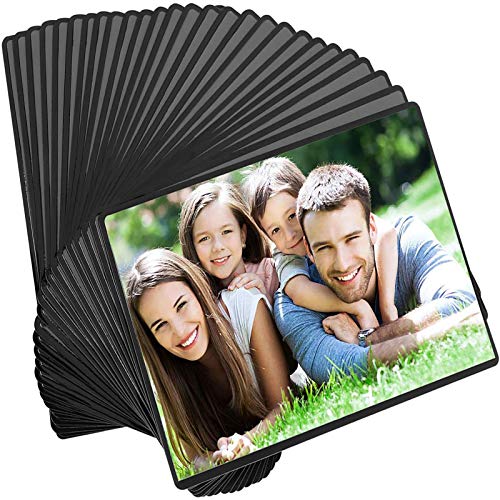 Magnetische Fototaschen, Magiclfy 30 Stück Magnet Bilderrahmen Fotorahmen Selbst Gestalten zum Aufhängen für Fotos Postkarten von 10 x 15 cm Bildertaschen für Kühlschrank, Schwarz von Magicfly