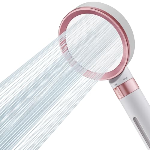 Magichome Duschkopf mit Aktivkohle Filter, Wassersparend, Stoppfunktion, Handbrause, Chlor Verunreinigung, Hochdruck für hartes Wasser (Roségold) von Magichome