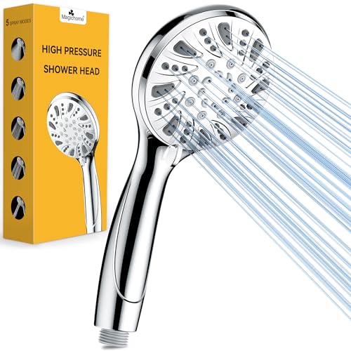 Magichome Duschkopf, Hochdruck Duschkopf Wassersparend 5 Strahlarten, Hochwertige Verchromung Handbrause Hochdruck Dusche Brausekopf Duschbrause von Magichome
