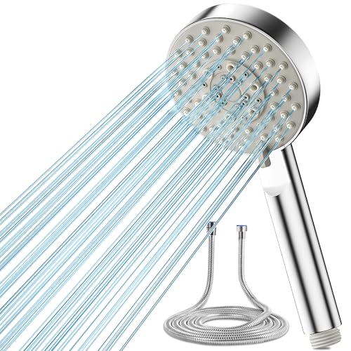 Magichome Duschkopf mit Schlauch 2M, Duschkopf Wassersparend mit 5 Strahlarten, Turbogeladenes Design Hochdruck Handbrause Wassersparend Duschbrause für Baden von Magichome