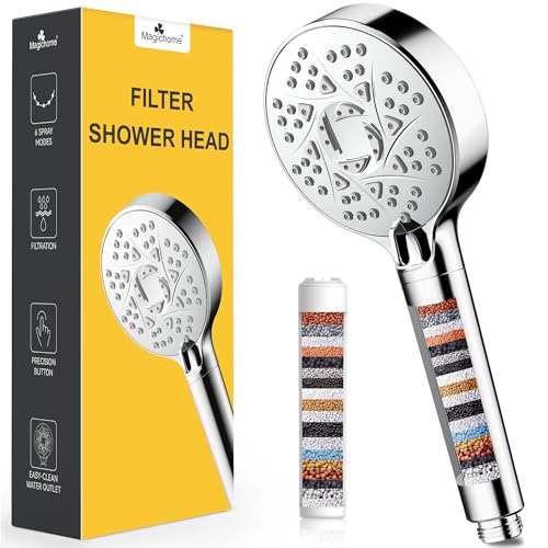 Magichome Duschkopf mit Filter 20-stufiger Filtration, 6 Strahlarten Duschkopf Wassersparende Universelle Hochdruck Handbrause, Enthärtet Hartes Wasser mit Extra Austauschbarem Zubehör Magichome Duschkopf mit Filter 20-stufiger Filtration, 6 Strahlarten Duschkopf Wassersparende Universelle Hochdruck Handbrause, Enthärtet Hartes Wasser mit Extra Austauschbarem Zubehör von Magichome