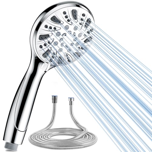 Magichome Duschkopf mit Schlauch 59", Hochdruck Handbrause mit 5 Strahlarten, Hochwertige Verchromung Duschkopf Wassersparend Sparduschkopf Duschbrause,Chrom von Magichome