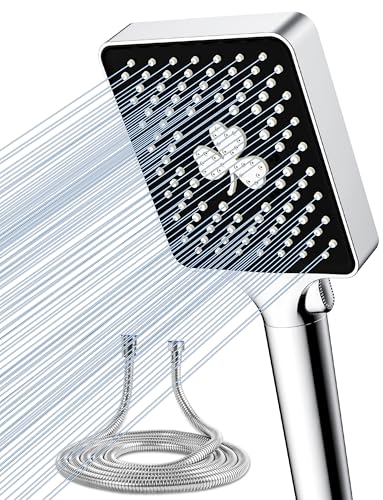 Magichome Duschkopf mit Schlauch, Hochdruck Handbrause Duschkopf Groß mit 6 Strahlarten 1,5M Duschschlauch mit Duschkopf Regendusche Duschbrause von Magichome