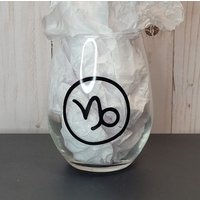 Stielloses Weinglas Mit Astrologie Zeichen Steinbock "Die Seeziege", 15Oz von MagickallyCraftedNC