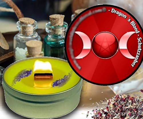 Crackling-Magic-Candle *Dragon´s Blood*- Schutzzauber | Bricht schwarze Magie | Verhexung | Mit Knisterdocht und starken Attraktivitätsölen von Magicworld International Imports