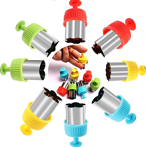 Magigift Gemüse-Ausstechformen-Set – Press-Typ Mini Ausstechformen Obst Kekse Gebäck Stempel Form für Kinder Backen und Lebensmittelergänzungswerkzeuge Zubehör (8er-Pack) von Magigift