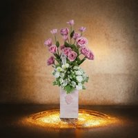 60 cm Real Touch Lisianthus, Shabby Chic Blumenkasten, Künstliche Blumen in Holzvase, Jubiläumsgeschenk, Geburtstagsgeschenk, Wohnkultur von MagikaDekor