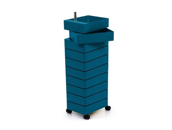 Magis 360° Rollcontainer mit 10 Fächer, blau von Magis