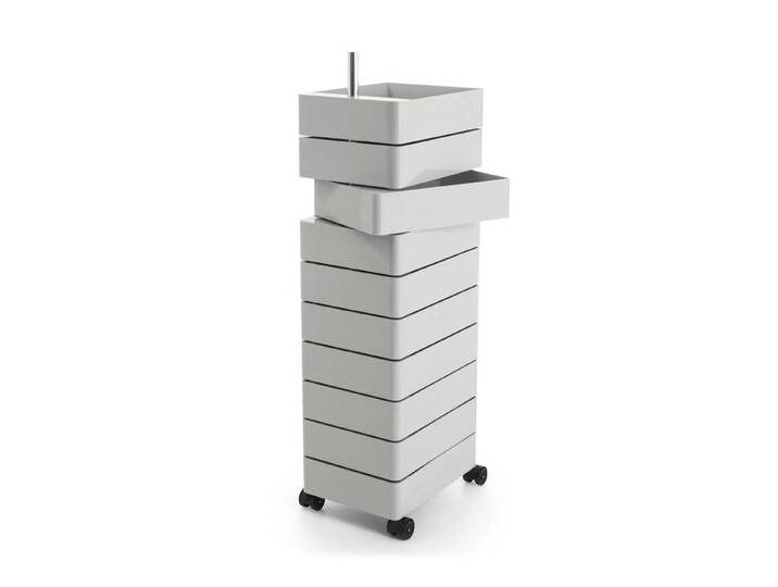 Magis 360° Rollcontainer mit 10 Fächer, hellgrau von Magis