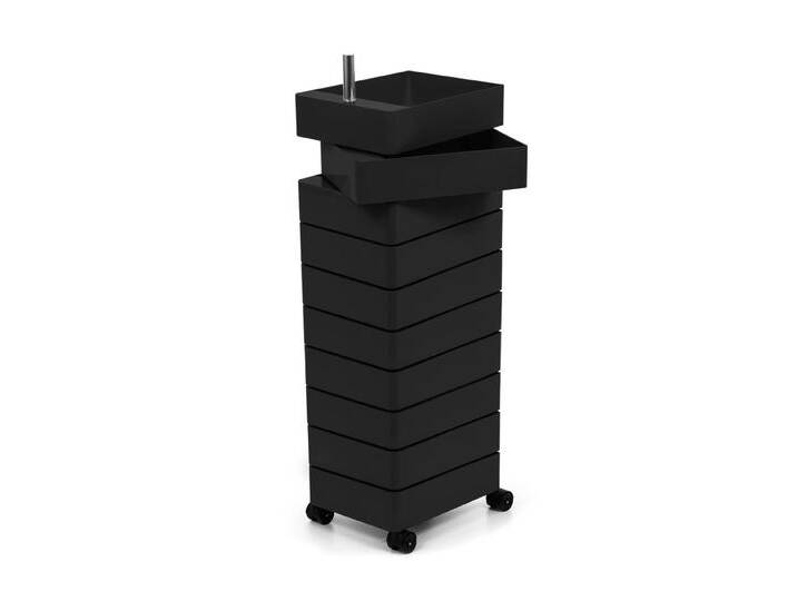 Magis 360° Rollcontainer mit 10 Fächer, schwarz von Magis
