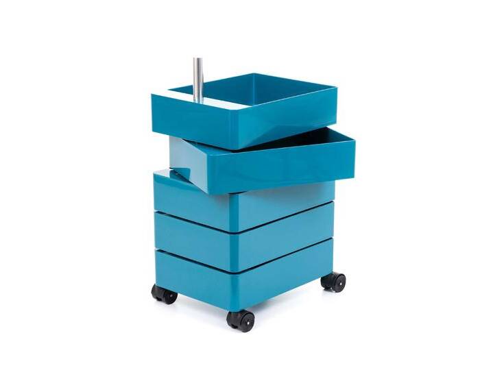 Magis 360° Rollcontainer mit 5 Fächer, blau von Magis