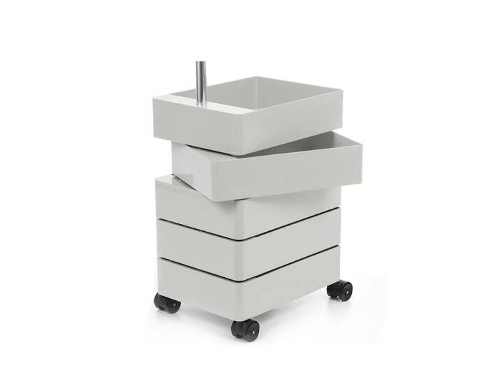 Magis 360° Rollcontainer mit 5 Fächer, hellgrau von Magis