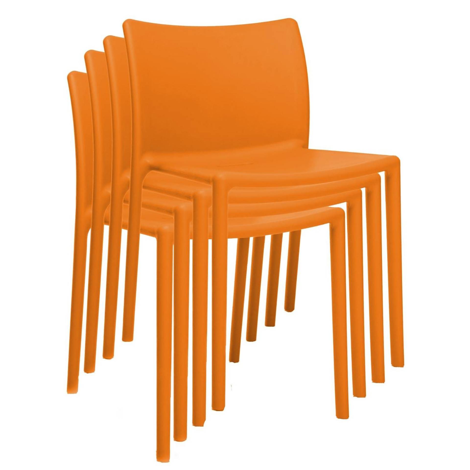 Magis - Air Chair Stuhl 4er Set - orange/matt/für Innen- und Außenbereich geeignet von Magis