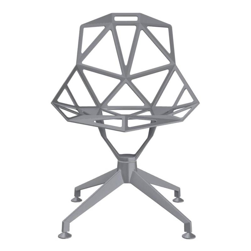 Magis - Chair One 4Star Drehstuhl Vierfußgestell - grau/BxHxT 51x84x51cm/Titan und Polyester fluoriert lackiert/Gestell und Sitz aus Aluminium-Druckgu von Magis