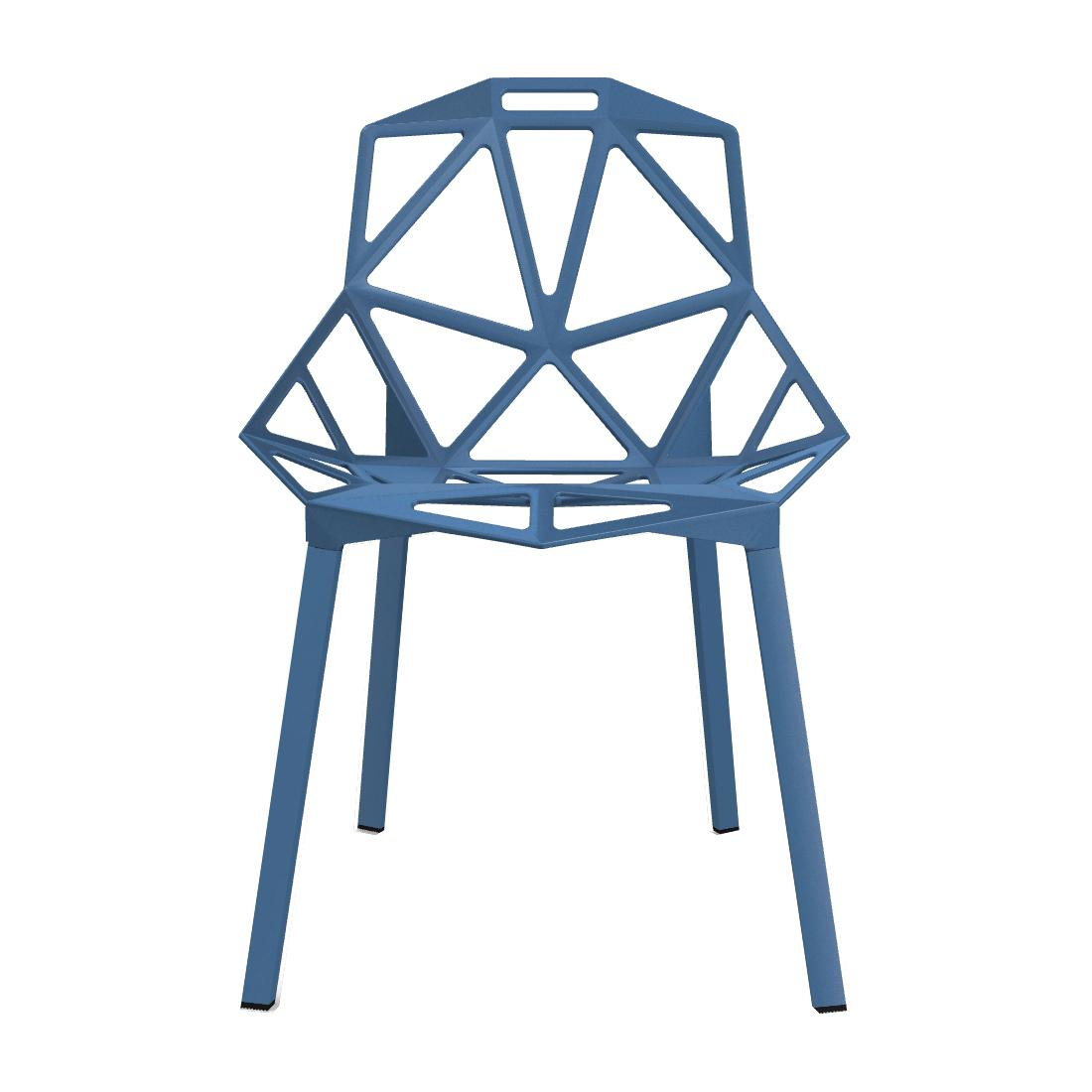 Magis - Chair One Stuhl stapelbar - blau/BxHxT 55x82x59cm/Titan und Polyester fluoriert lackiert/Gestell Profilaluminium lackiert von Magis