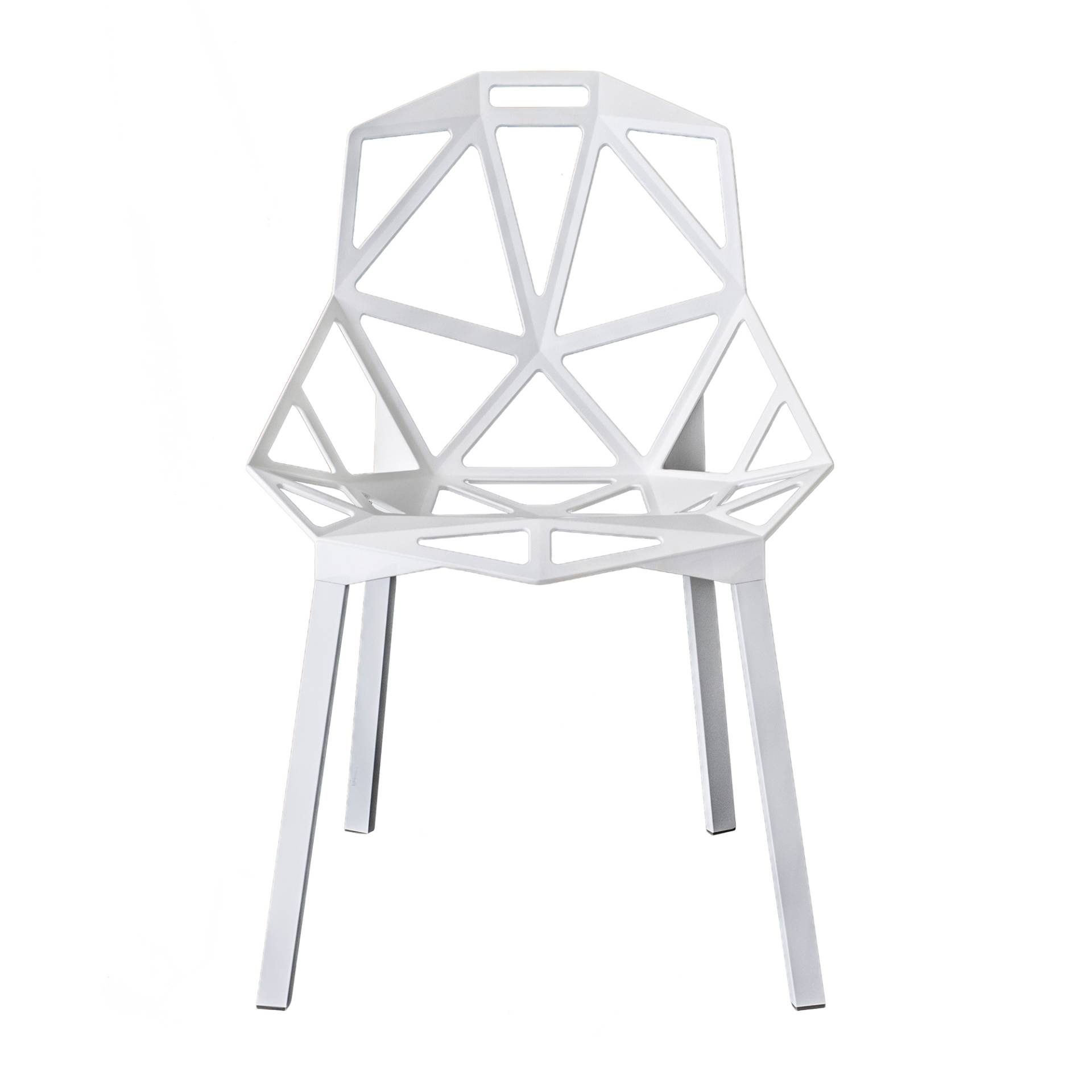 Magis - Chair One Stuhl stapelbar - weiß 5110/BxHxT 55x82x59cm/Titan und Polyester fluoriert lackiert/Gestell Profilaluminium lackiert von Magis
