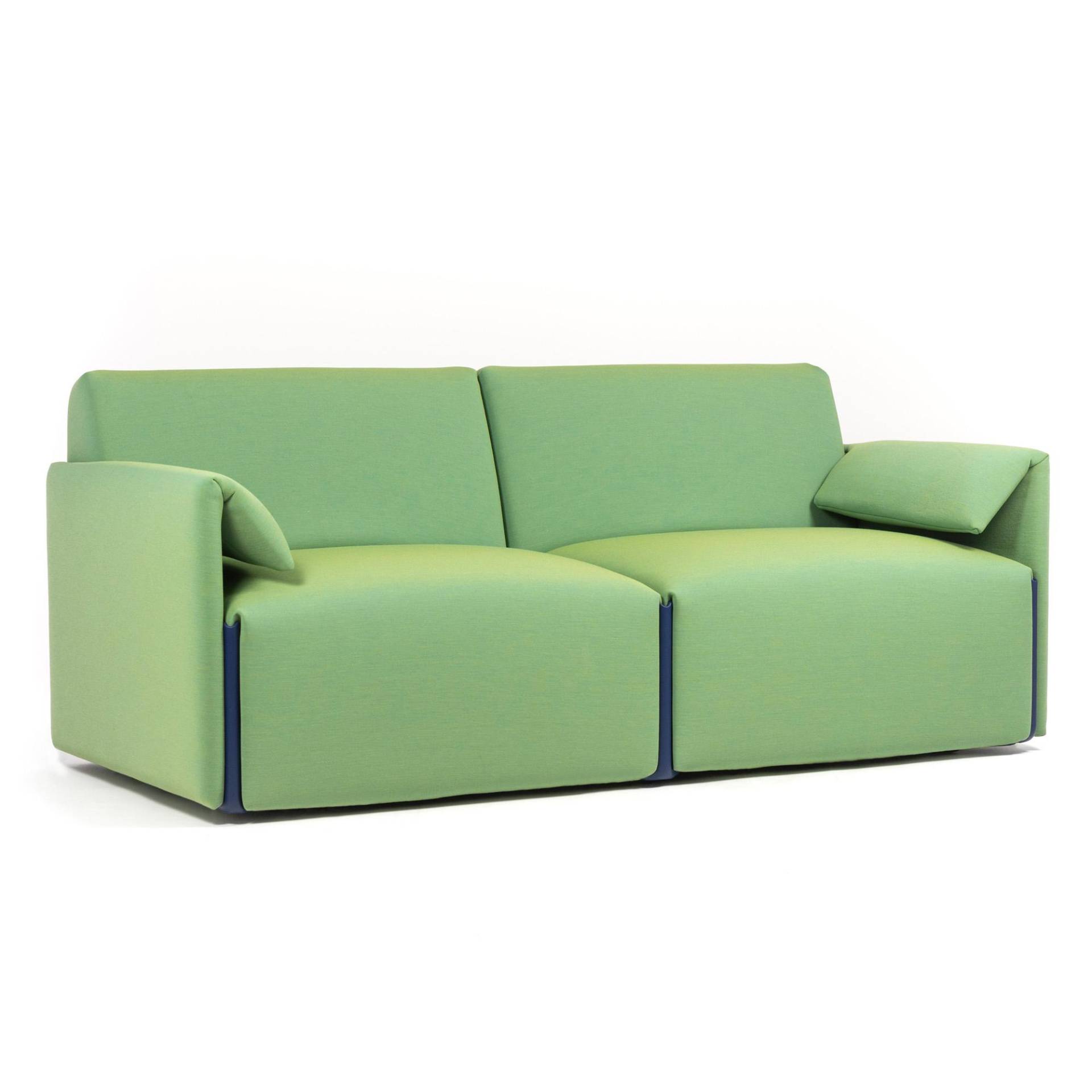 Magis - Costume Sofa 2-Sitzer 177x86x76cm - grün/Stoff Kvadrat Uniform Melange 963/Verbindungen Polypropylen blau 1790C/Innenstruktur Polyethylen recy von Magis