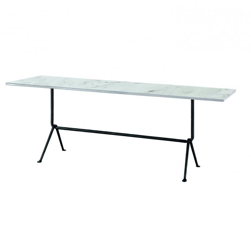 Magis - Officina Fratino Esstisch 65x160cm - schwarz/Tischplatte Carrara-Marmor/LxBxH 160x65x72cm/Gestell schwarz von Magis