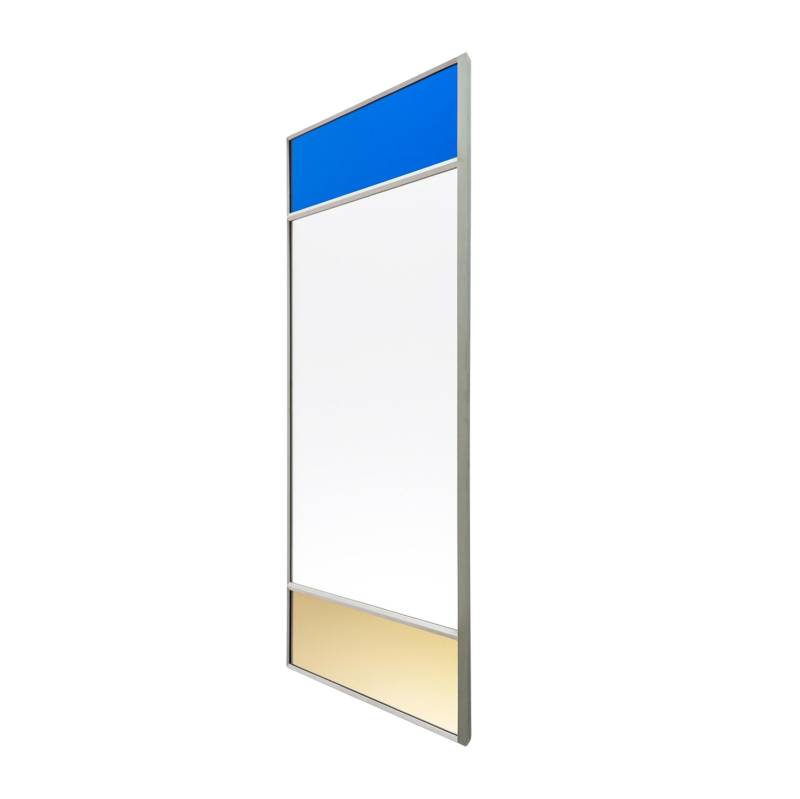 Magis - Vitrail Wandspiegel 70x50cm - hellgrau/mit farbigen Streifen/tief 1,6cm/Sicherheitsfolie auf der Rückseite von Magis