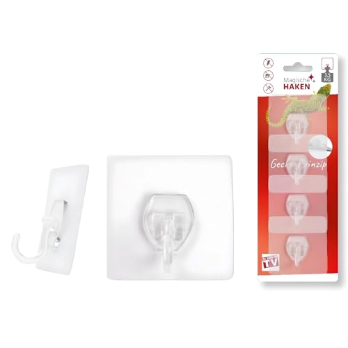 Magische Haken Klebehaken original selbstklebend extra stark Wandhaken Transparent Geschirrtuchhalter Fensterhaken ohne Bohren Handtuchhalter Aufhänger Badezimmer Wand Aufhängehaken Vario (4) von Magische Haken