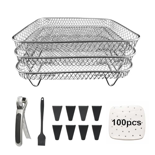 Magla Quadratisches Air Fryer Rack Set Kompatibel mit Ninja Air Fryer Speedi 5.7L, Cosori Air Fryer 5.5L und Tefal Air Fryer 6.5L usw. Air Fryer Basket Air Fryer Zubehör UK Marke Magla Quadratisches Air Fryer Rack Set Kompatibel mit Ninja Air Fryer Speedi 5.7L, Cosori Air Fryer 5.5L und Tefal Air Fryer 6.5L usw. Air Fryer Basket Air Fryer Zubehör UK Marke von magla