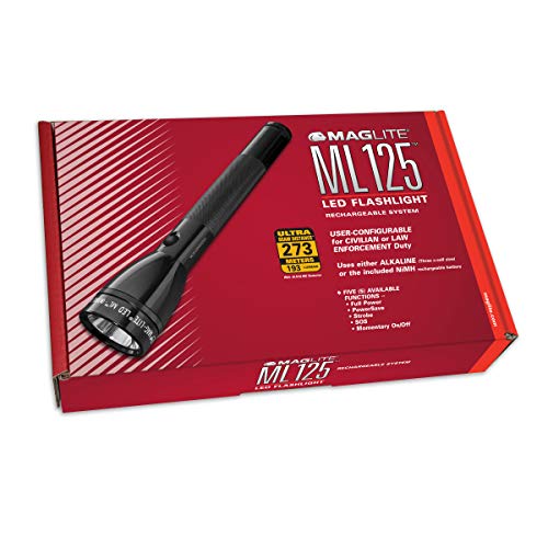 Mag-Lite ML125-35014F wiederaufladbare LED Taschenlampe bis zu 193 Lumen inkl. elektron. Multifunktionsschalter und NiMH-Akku von Maglite