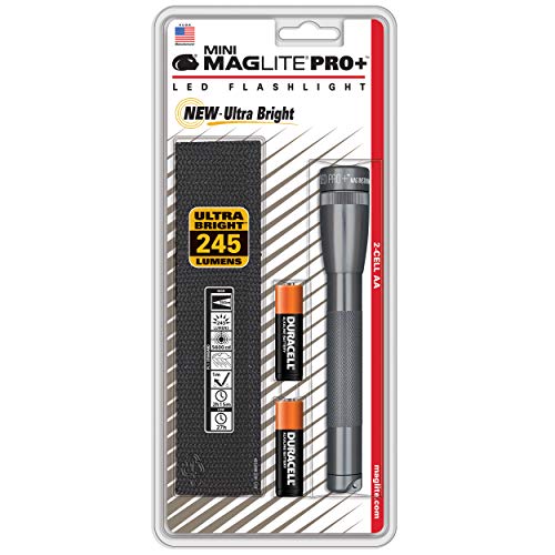 Mag-Lite Mini Pro+ LED Taschenlampe, 245 Lumen, ANSI Standard getest, titan-grau SP+P09H von Maglite