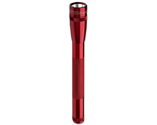 Mag-Lite SP2203HF Mini Maglite 2AA Multimode Hochleistungs-LED-Taschenlampe, 17 cm rot inkl. 2 Mignon-Batterien und Nylonholster von Maglite