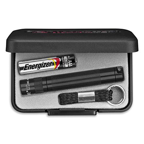 MagLite SJ3A012U Solitaire LED Taschenlampen mit Alkaline-Batterie im Etui, 1,3 cm Kopfdurchmesser, 8 cm Länge, Schwarz von Maglite