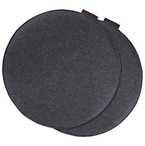 Magma-Heimtex AVARO Stuhlkissen Filzimitat 2´er-Set rund Ø ca. 35cm (anthrazit) von MAGMA