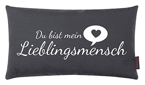 Kissen Lieblingsmensch anthrazit 25x45 cm Made in Germany/Ökotex 100 von MAGMA