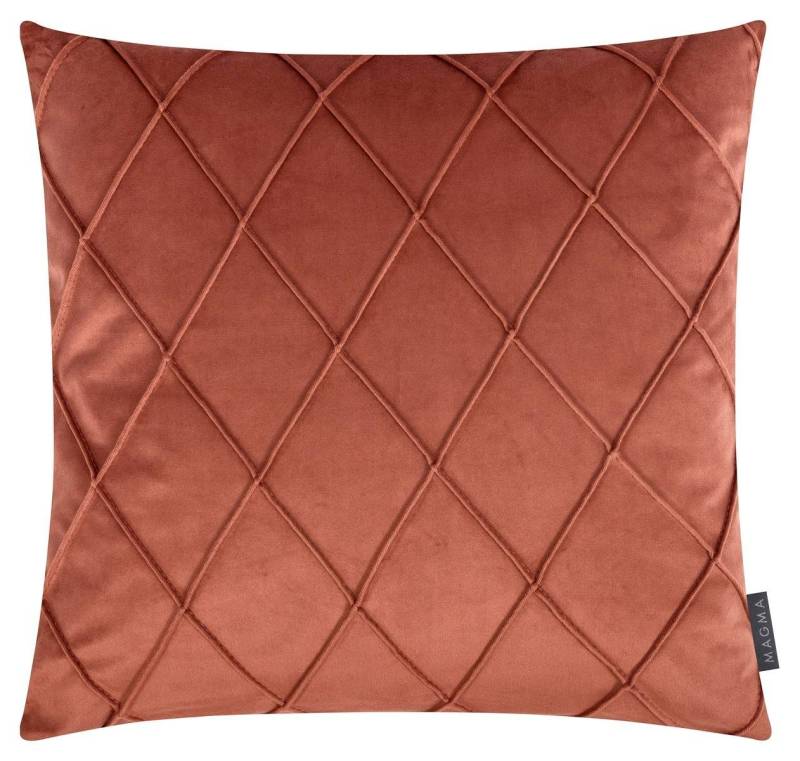 Magma Heimtex Kissenbezüge 2er Set Nobless ca. 50x50 cm einfarbig Rautenmuster, (2 Stück), weich kuschelig Rautenmuster von Magma Heimtex