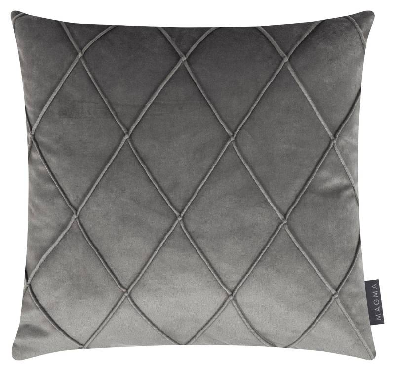 Magma Heimtex Kissenbezüge 2er Set Nobless ca. 50x50 cm einfarbig Rautenmuster, (2 Stück), weich kuschelig Rautenmuster von Magma Heimtex