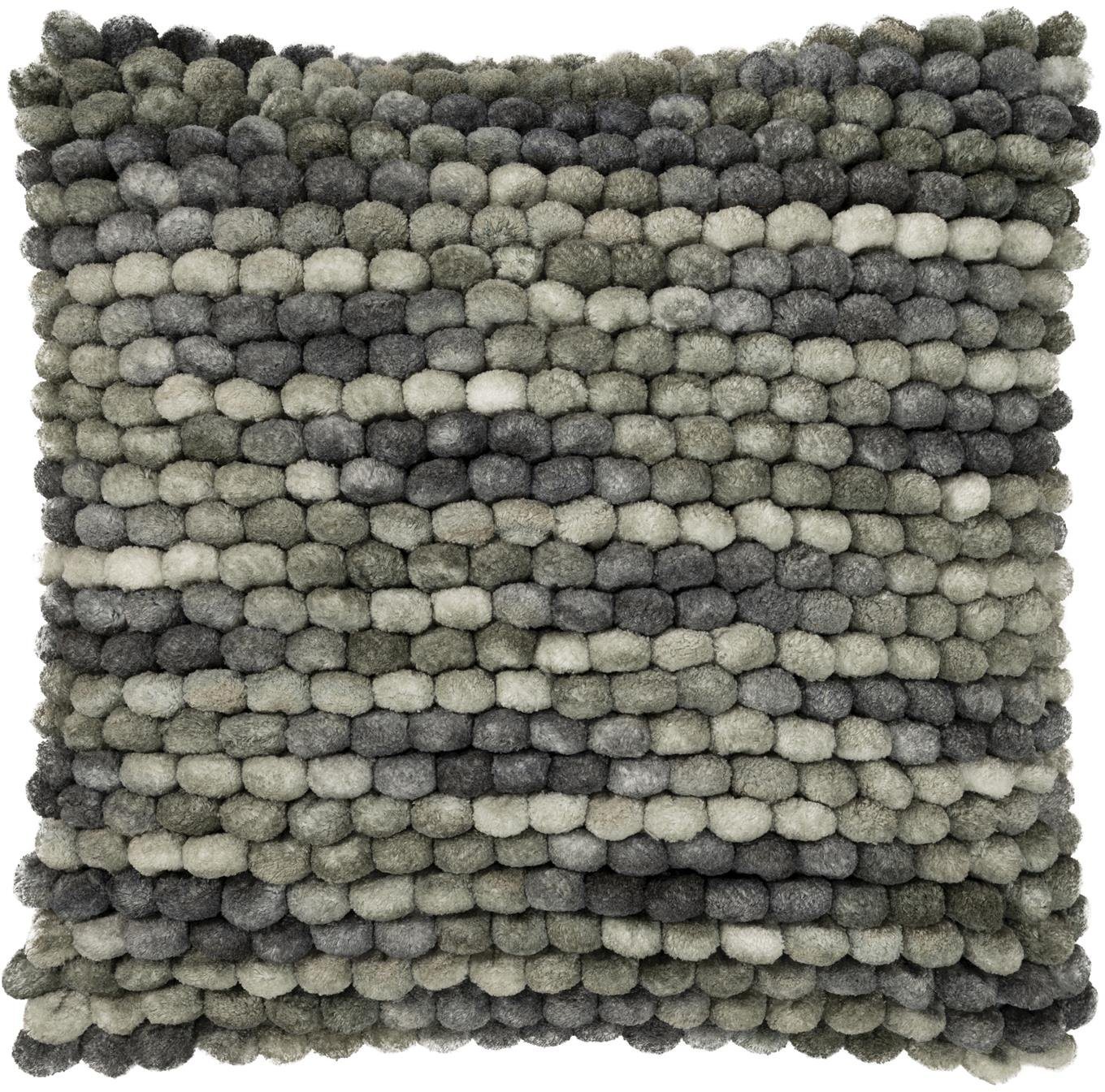 Kissenbezug Quito 45x45cm Chenille Bommel Schlingen Kugeln Pompons, Magma Heimtex (1 Stück), Kugeln Schlingen auf der Vorderseite von Magma Heimtex