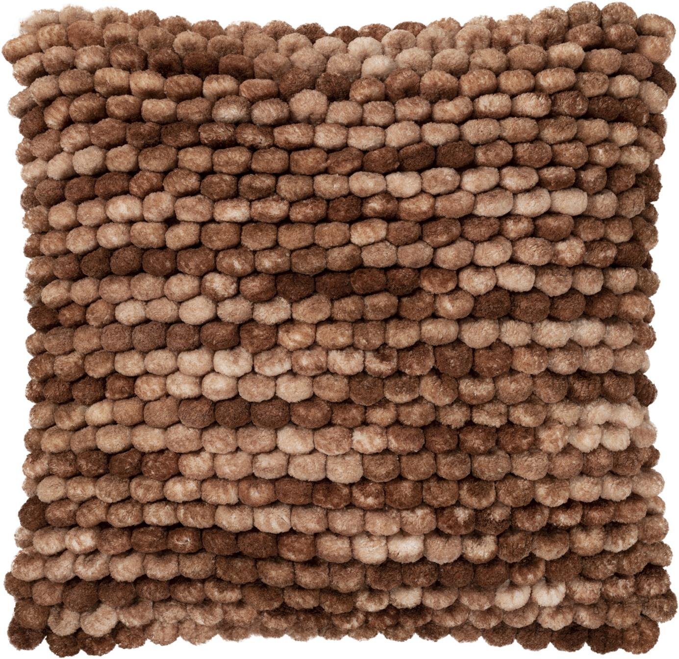 Kissenbezug Quito 45x45cm Chenille Bommel Schlingen Kugeln Pompons, Magma Heimtex (1 Stück), Kugeln Schlingen auf der Vorderseite von Magma Heimtex