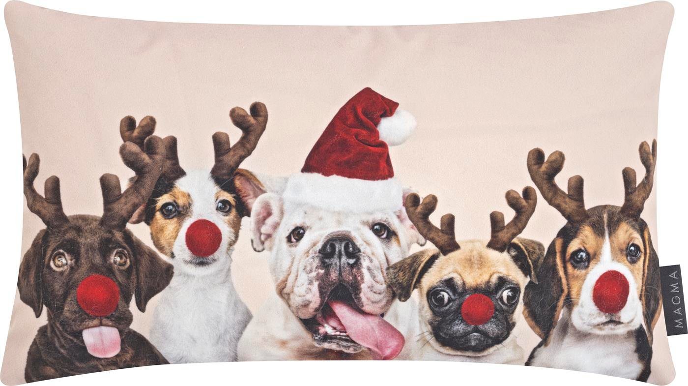 Magma Heimtex Kissenbezug lustige Hunde verkleidet 30x50cm Weihnachten Xmas Wendekissen, (1 Stück), beidseitig bedruckt von Magma Heimtex