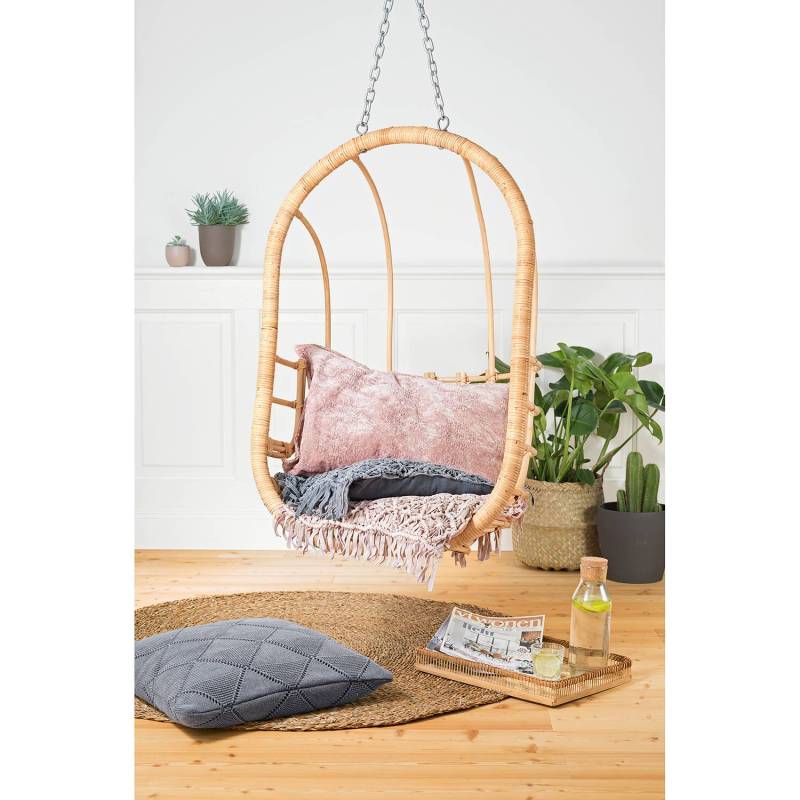 home24 Kissenbezug Purl Grau/Grau 50 x 50cm Mischgewebe von home24