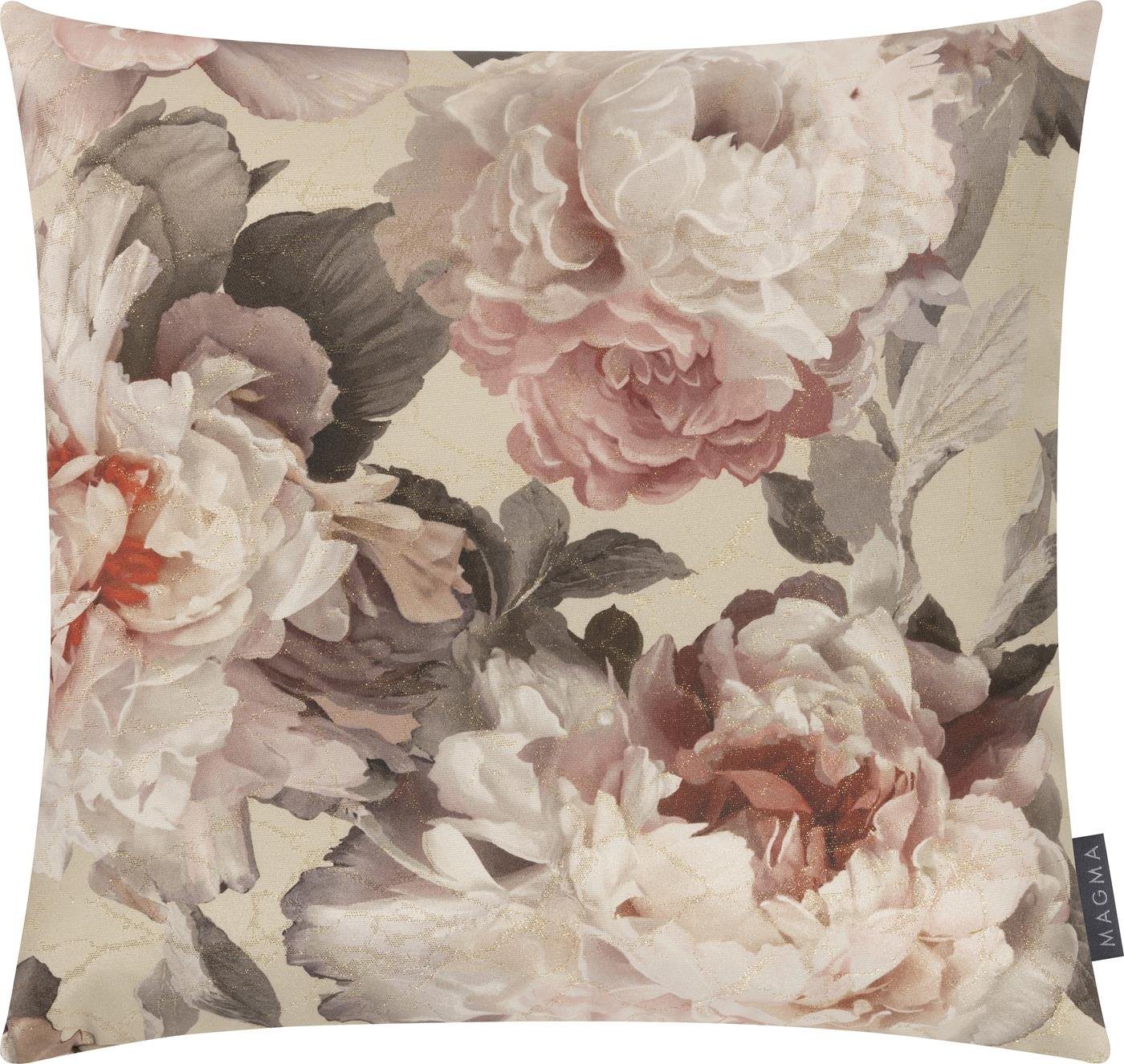 Magma Heimtex Kissenhülle Soraya 45x45cm Blüten Satin bedruckt weich samtig blumig, (1 Stück), Wendekissen von Magma Heimtex