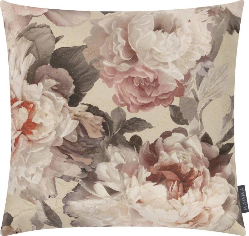 Magma Heimtex Kissenhülle Soraya 45x45cm Blüten Satin bedruckt weich samtig blumig, (1 Stück), Wendekissen von Magma Heimtex