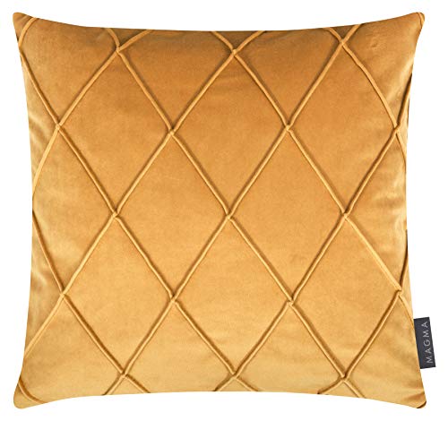 MAGMA-Heimtex Samt-Kissenhülle Nobless - 2er-Set - Made in Germany (Gold, 40 x 40 cm) von MAGMA