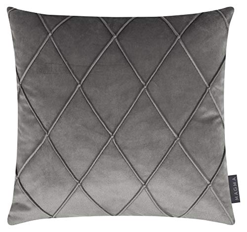 MAGMA-Heimtex Samt-Kissenhülle Nobless - 2er-Set - Made in Germany (grau, 40 x 40) von MAGMA