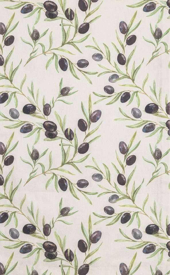 Magma Heimtex Tischläufer OLIVEN, 40 x 145 cm, Sand, Grün, Lila, Baumwolle von Magma Heimtex