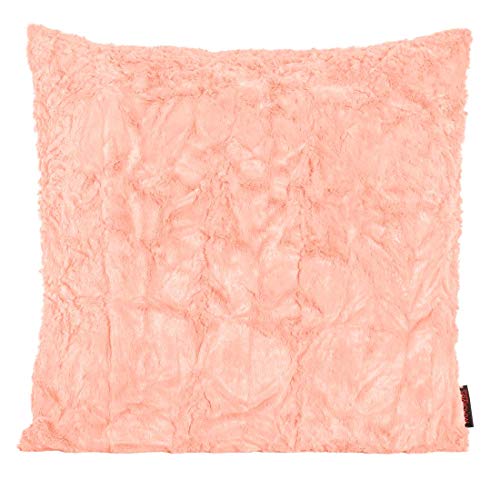 Magma Kissenhülle Fluffy - 40 x 40 cm - Plüsch Kissenhülle Felloptik - sehr flauschig und kuschelig - in vielen Farben, Farbe:Magma_apricot_072 von Magma-Heimtex